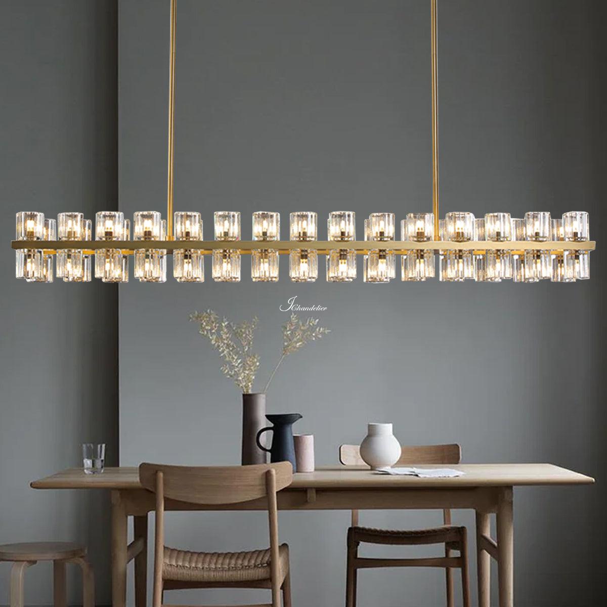 Auraline Crystal Rectangular Chandelier 54"