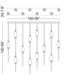 Callista Modern Crystal Linear Dining Room Chandelier - view 10