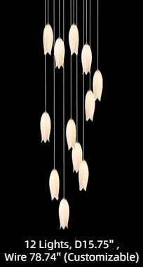 Elegant Flower Chandelier For Foyer/ Staircase - view 20
