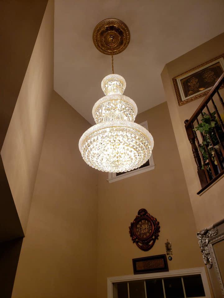 Luxury French Empire Chandelier for Villa Hall Ceiling Three-layers Crystal Light for Hotel Lobby - view 11