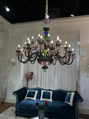 Luxury Empire Colorful Crystal Chandelier for Living Room/Bedroom/Entryway/Hotel/Restaurant - view 5