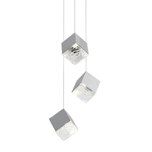1/3/6/9-Light Multi Glass Ice Cube Metallic Staircase Chandelier - view 6