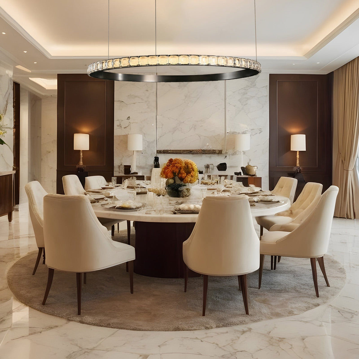 Drake Single-Ring Crystal Chandelier - view 21