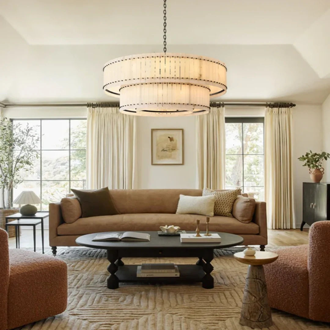 Sienna Marcus Alabaster Round Tiered Chandelier - view 16