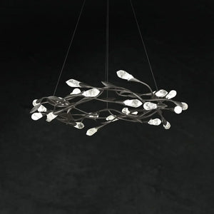 Modern Linear/Round Floral Branches Crystal Chandelier - view 11