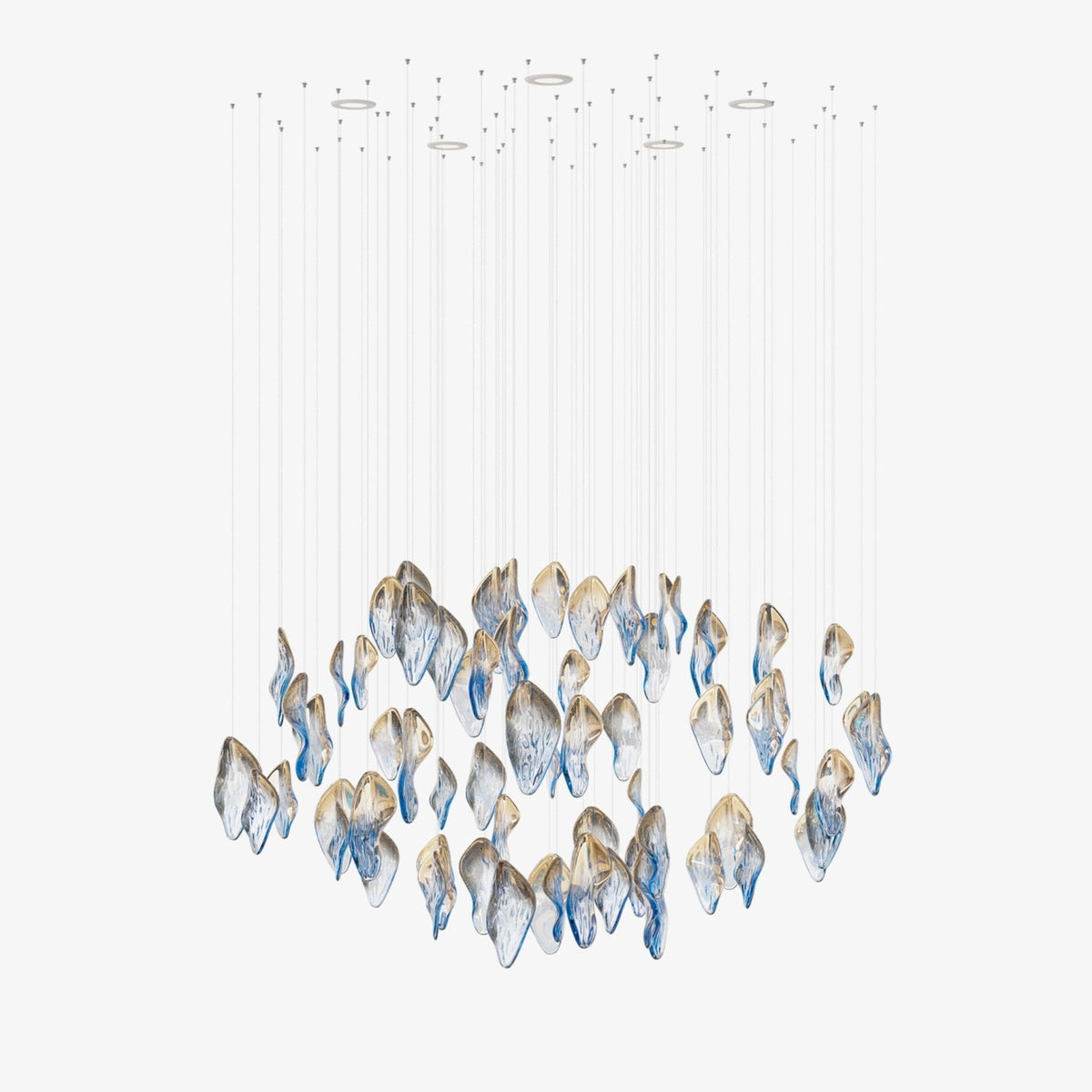 Galaxy Ocean Drift Blown Glass Crystal Spiral Chandelier - view 49