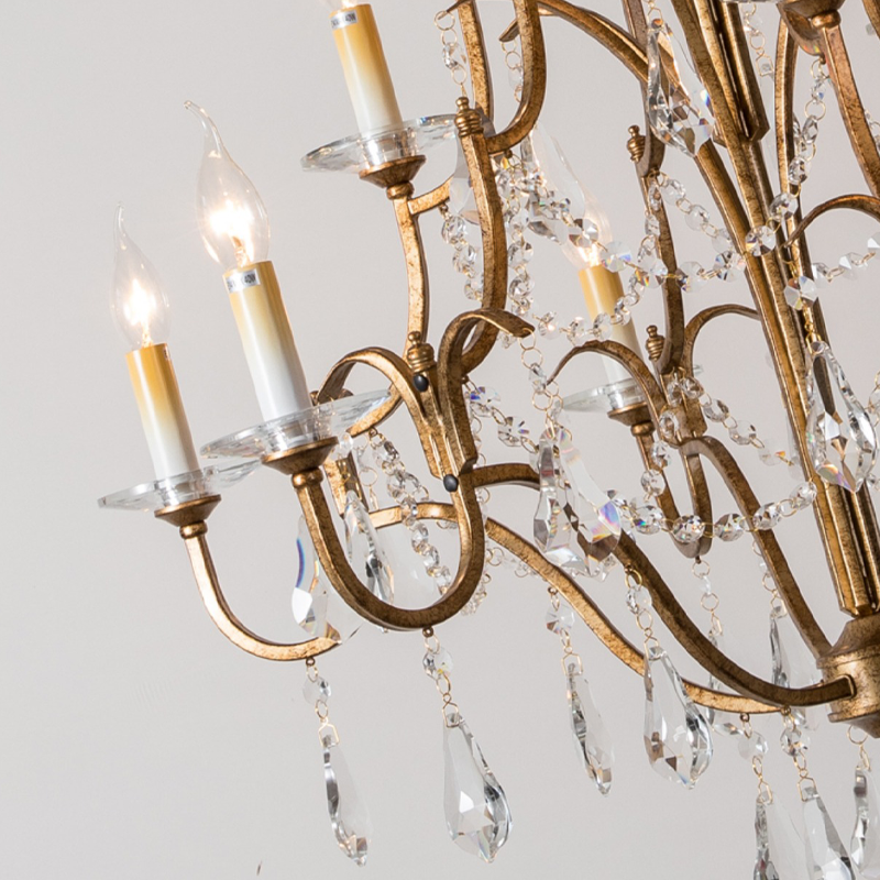 Vintage Crystal Small Chandelier For Entryway - view 4