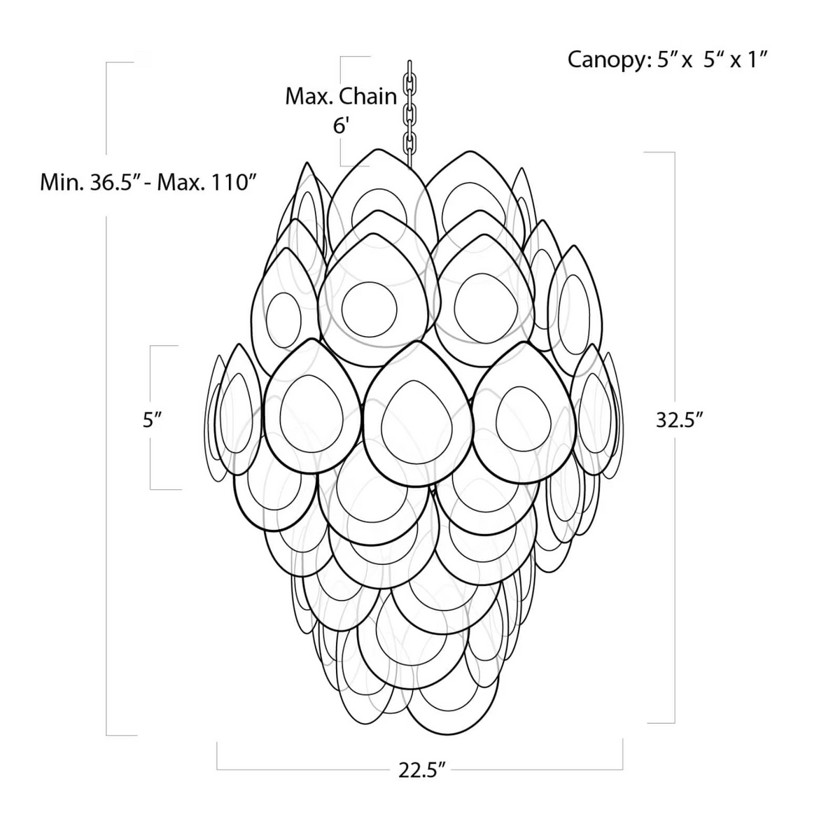 Montara Chandelier, glass in grey - view 5
