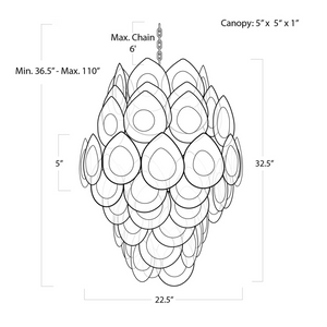 Montara Chandelier, glass in grey - view 5