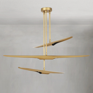 Pulsara Chandelier, steel in natural brass - view 2
