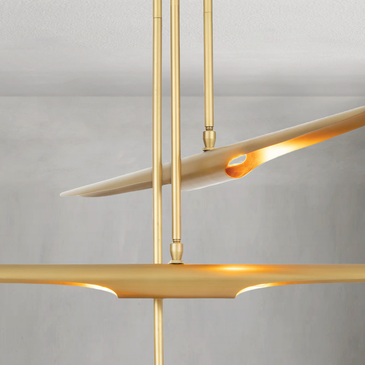 Pulsara Chandelier, steel in natural brass - view 4