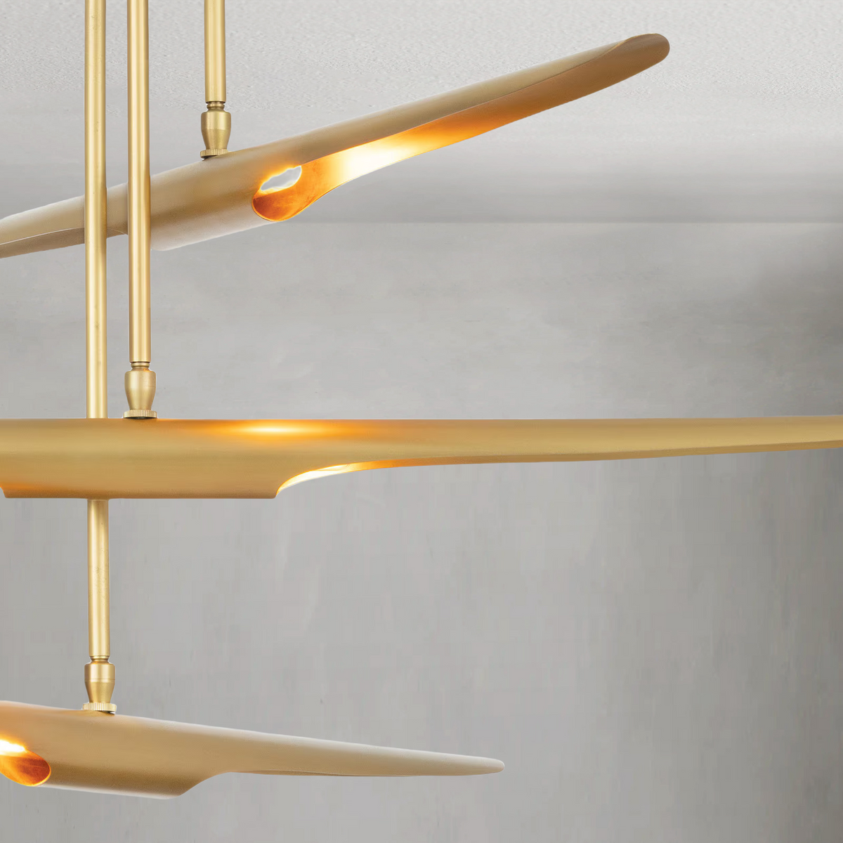 Pulsara Chandelier, steel in natural brass - view 6
