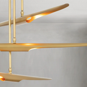 Pulsara Chandelier, steel in natural brass - view 6