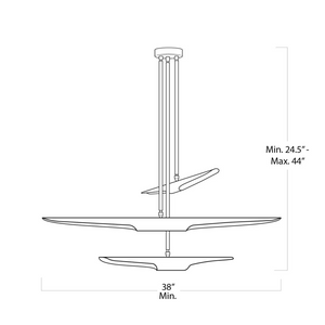 Pulsara Chandelier, steel in natural brass - view 9