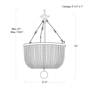 Magnelle Wood Bead Chandelier, in black - view 6