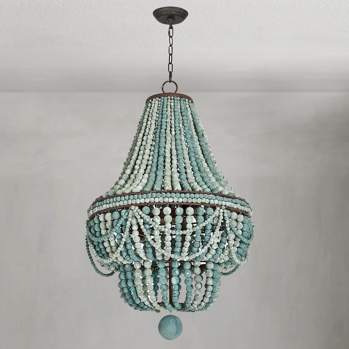 Marisol Chandelier, wood in white - view 2