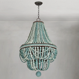 Marisol Chandelier, wood in white - view 2