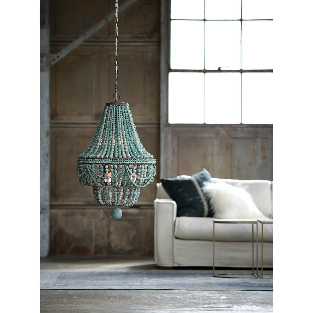 Marisol Chandelier, wood in white - view 7