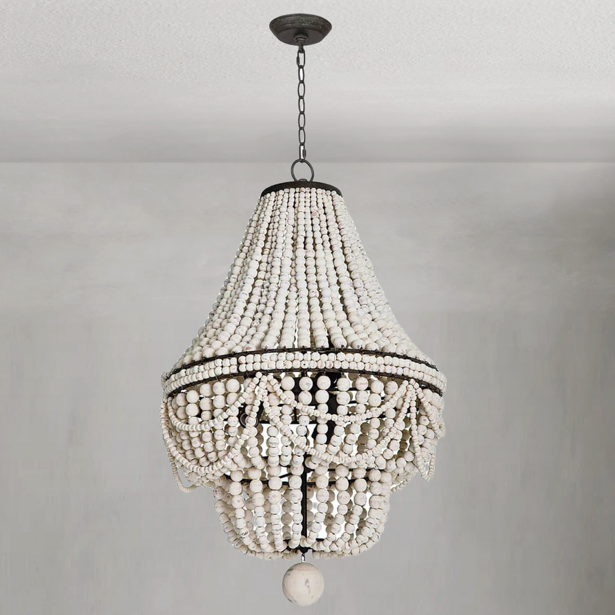 Marisol Chandelier, wood in white - view 8