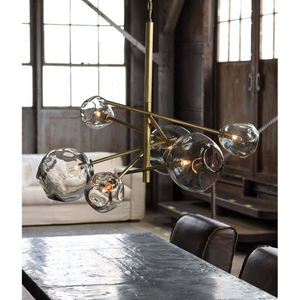 Lumelle Chandelier, glass in polished nickel - view 7
