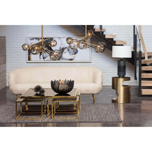 Lumelle Chandelier, glass in polished nickel - view 8