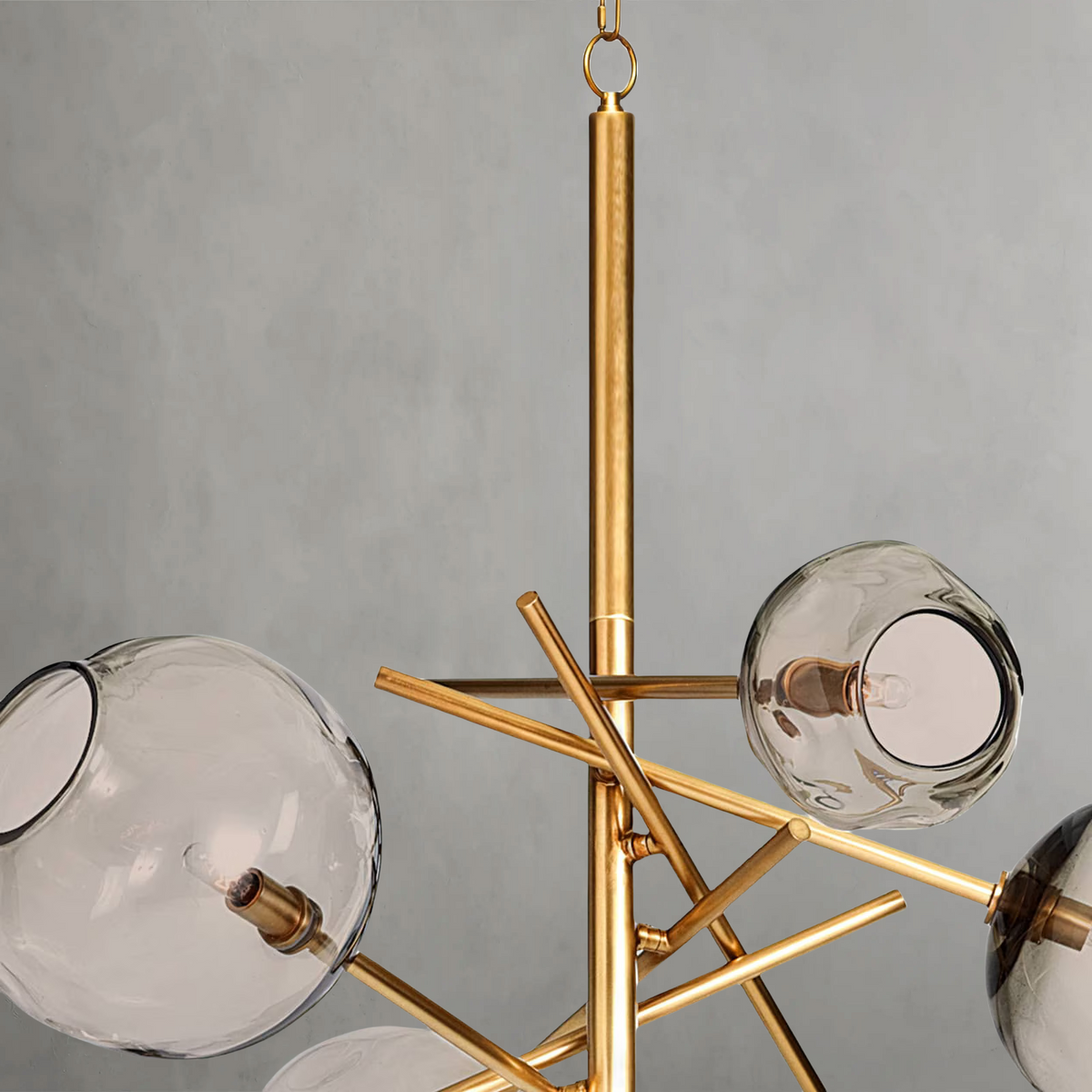 Lumelle Chandelier, glass in polished nickel - view 3