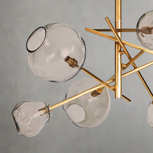 Lumelle Chandelier, glass in polished nickel - view 4