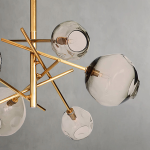 Lumelle Chandelier, glass in polished nickel - view 5