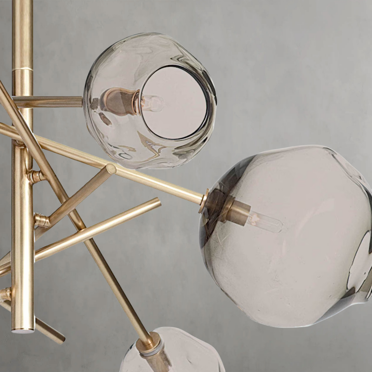 Lumelle Chandelier, glass in polished nickel - view 6