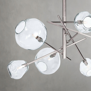 Lumelle Chandelier, glass in polished nickel - view 12