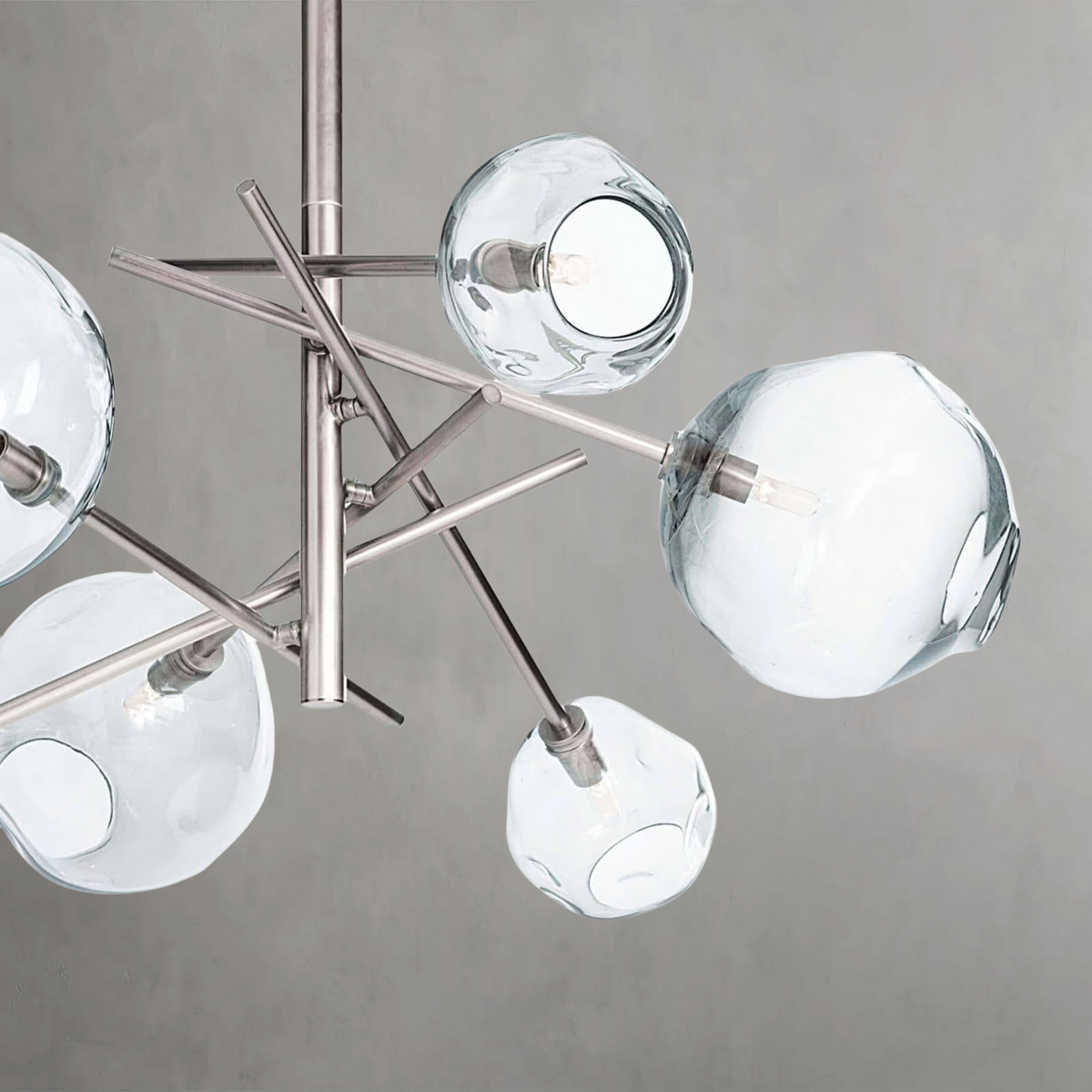 Lumelle Chandelier, glass in polished nickel - view 13