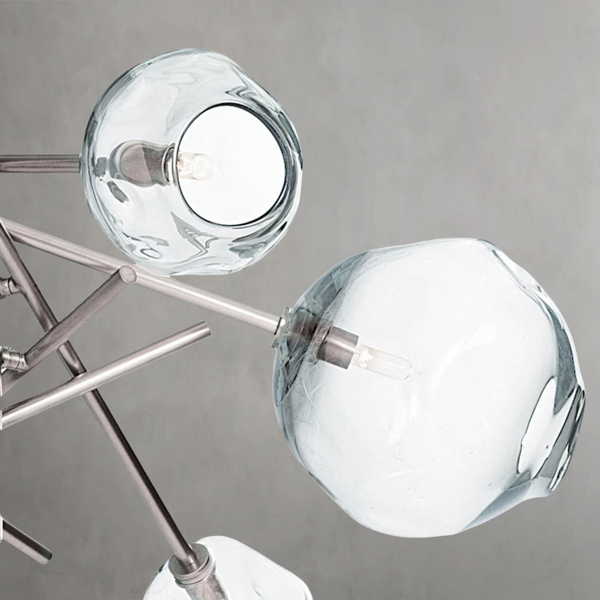 Lumelle Chandelier, glass in polished nickel - view 14
