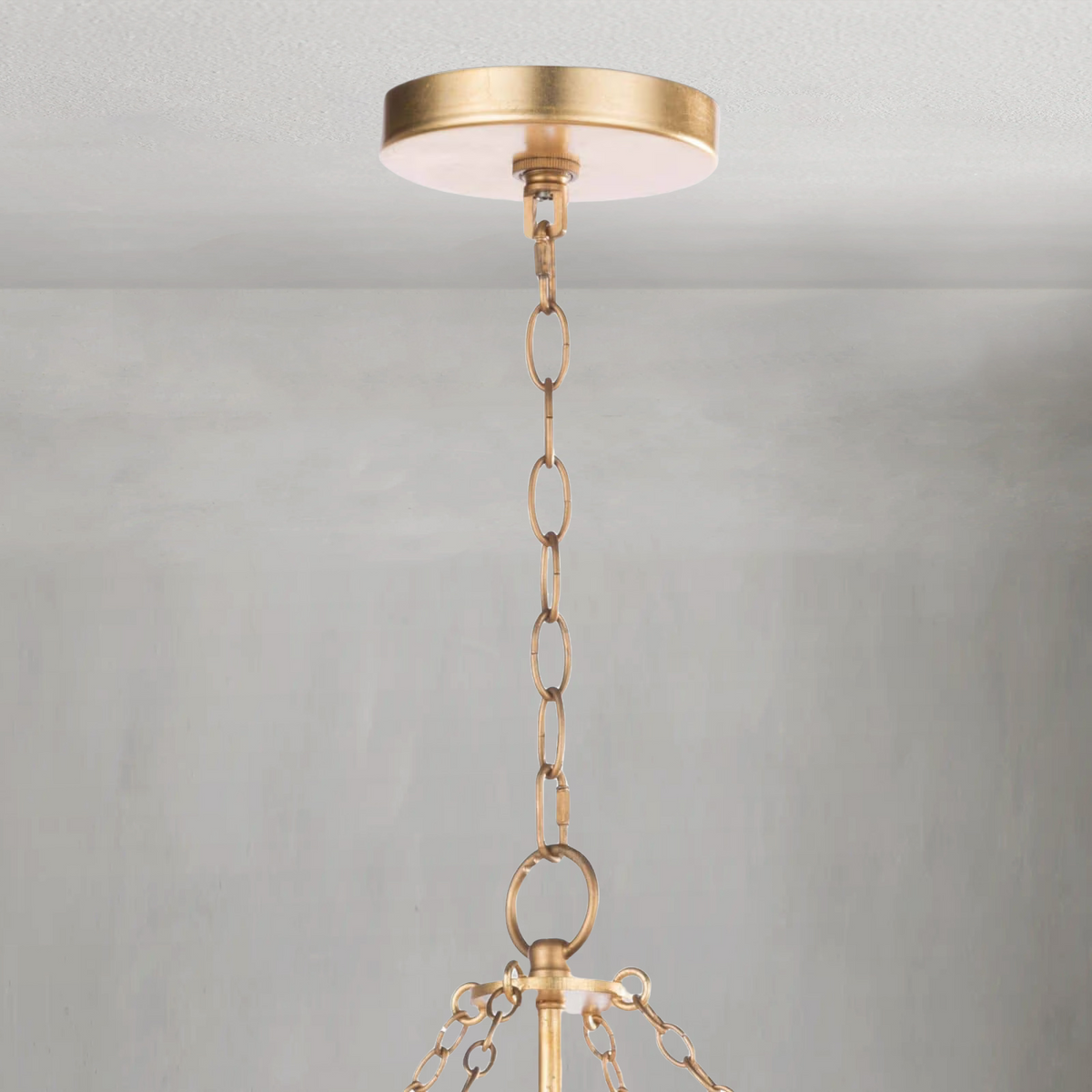 Helios Basin Chandelier, crystal in gold leaf - view 2