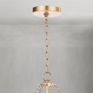 Helios Basin Chandelier, crystal in gold leaf - view 2