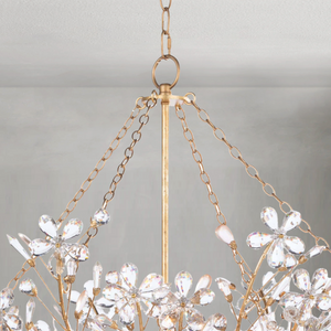 Helios Basin Chandelier, crystal in gold leaf - view 3
