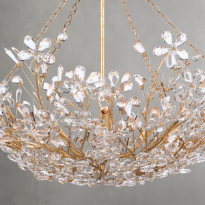 Helios Basin Chandelier, crystal in gold leaf - view 4