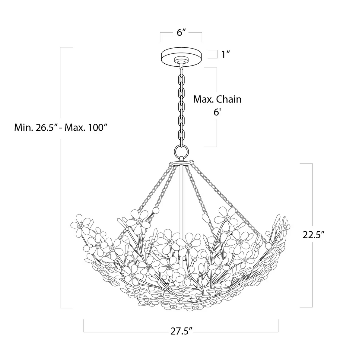 Helios Basin Chandelier, crystal in gold leaf - view 6