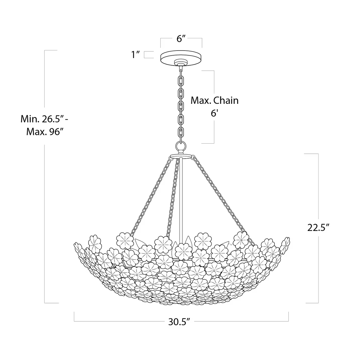 Riviera Chandelier, steel in natural brass - view 6