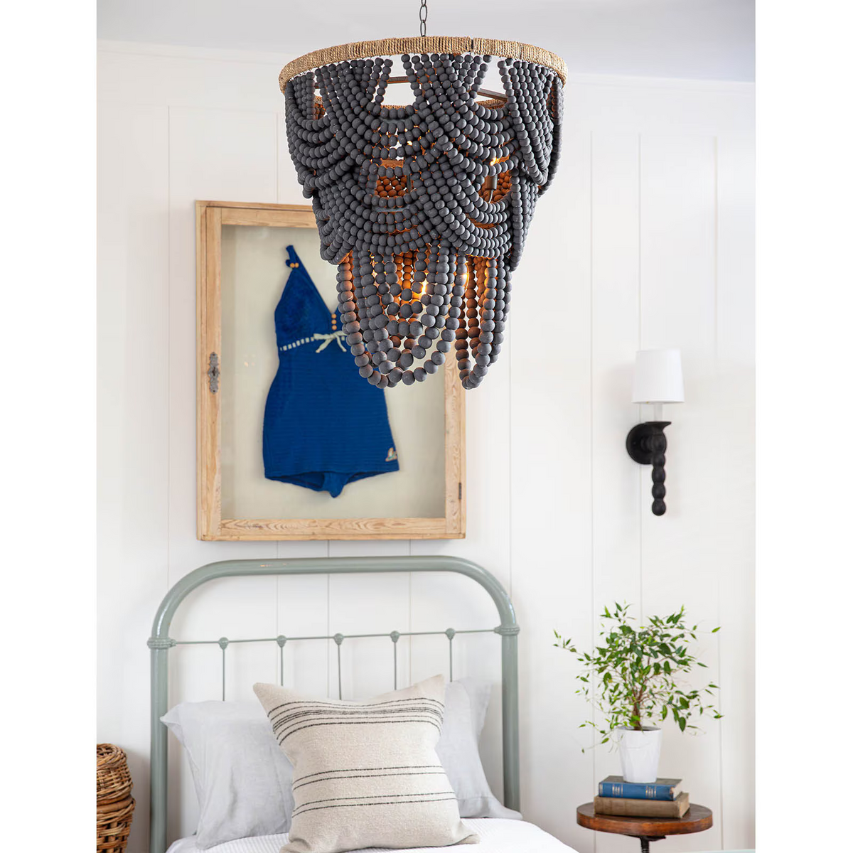 Willara Grey Wood Bead Chandelier - view 7