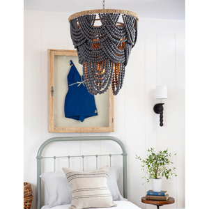 Willara Grey Wood Bead Chandelier - view 7