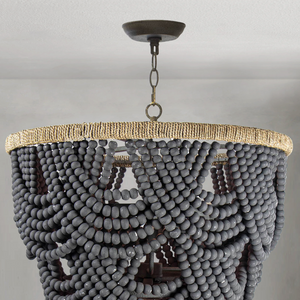 Willara Grey Wood Bead Chandelier - view 5