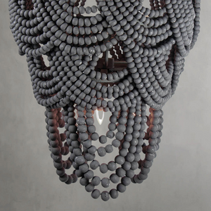 Willara Grey Wood Bead Chandelier - view 6