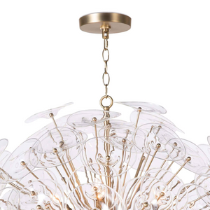 Polara Brass Glass Chandelier Large, in natural brass - view 2