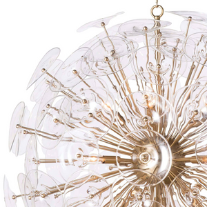 Polara Brass Glass Chandelier Large, in natural brass - view 3