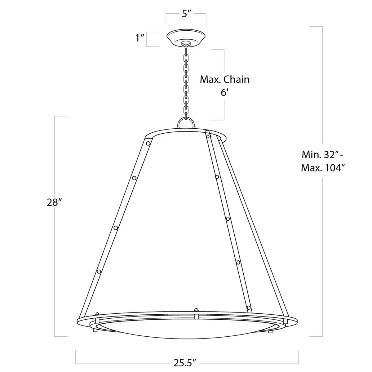 Vertelle Maid Chandelier Large, steel in white - view 12