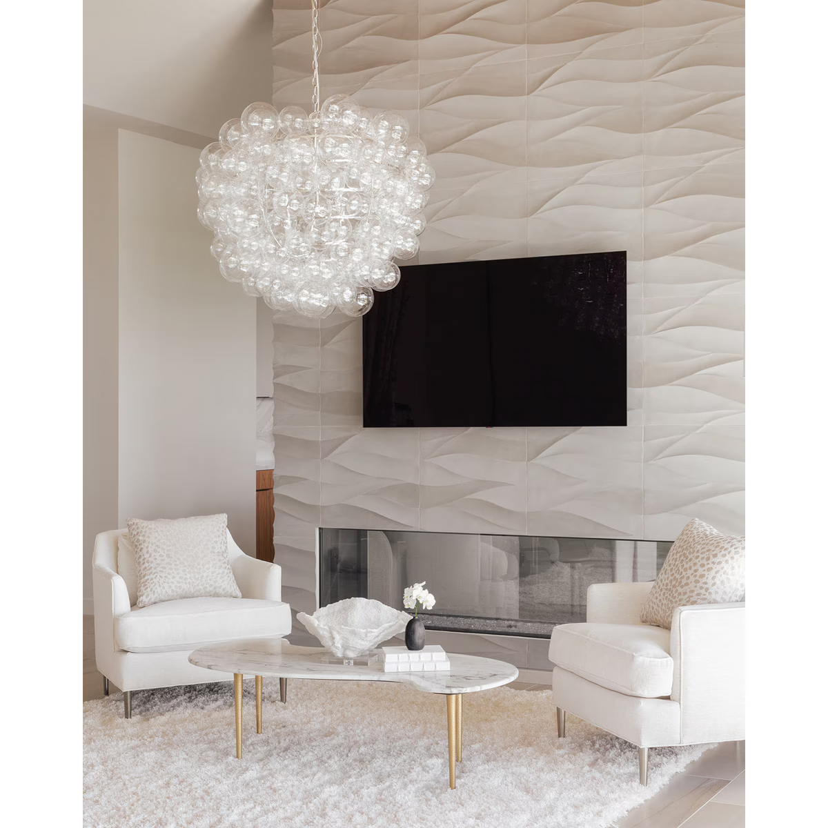 Luxelle Glass Chandelier, in clear - view 6