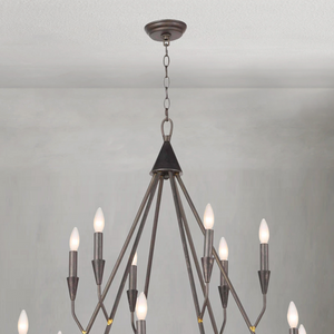 Zinnelle Chandelier, steel in blackened steel - view 2