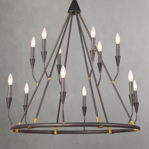 Zinnelle Chandelier, steel in blackened steel - view 3