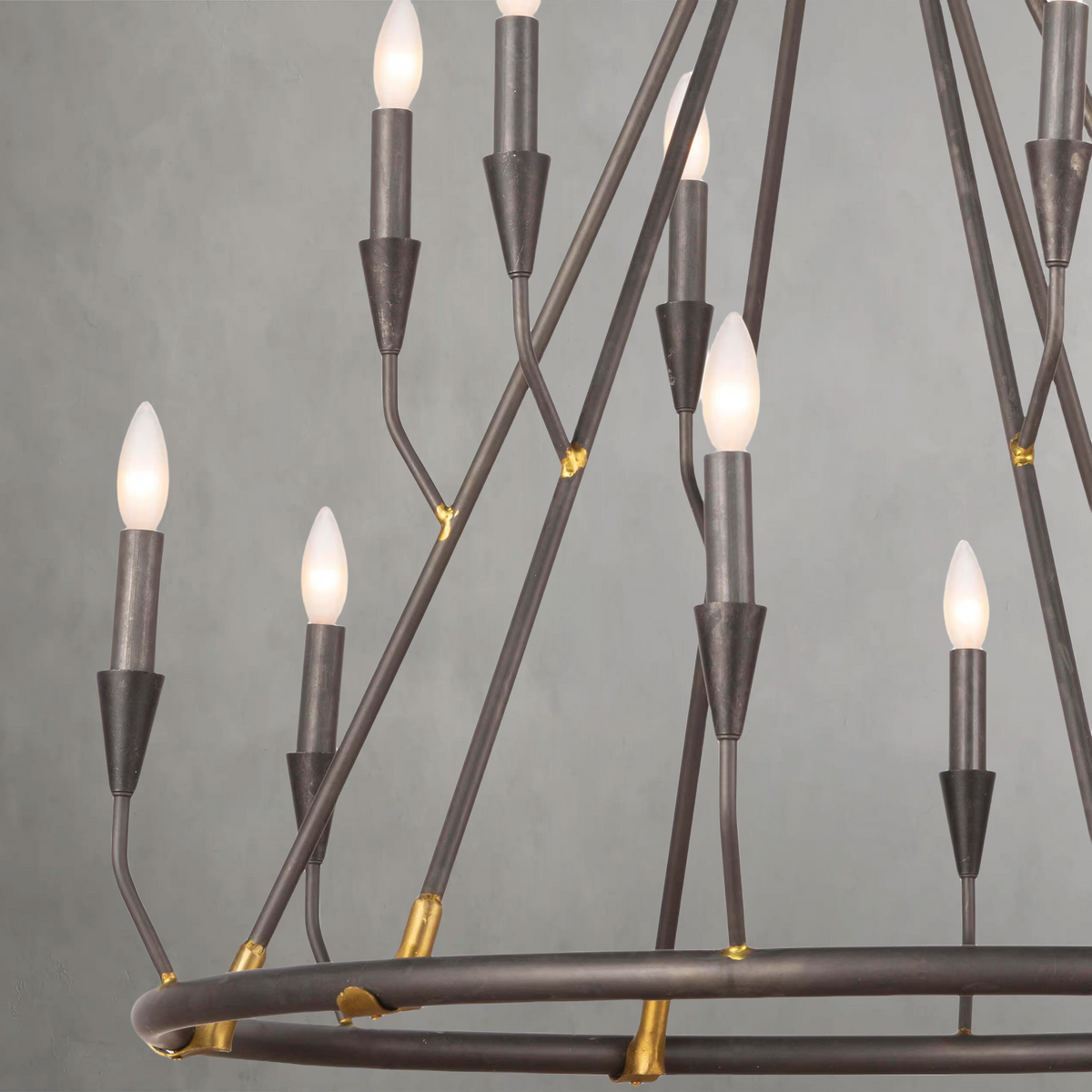 Zinnelle Chandelier, steel in blackened steel - view 4