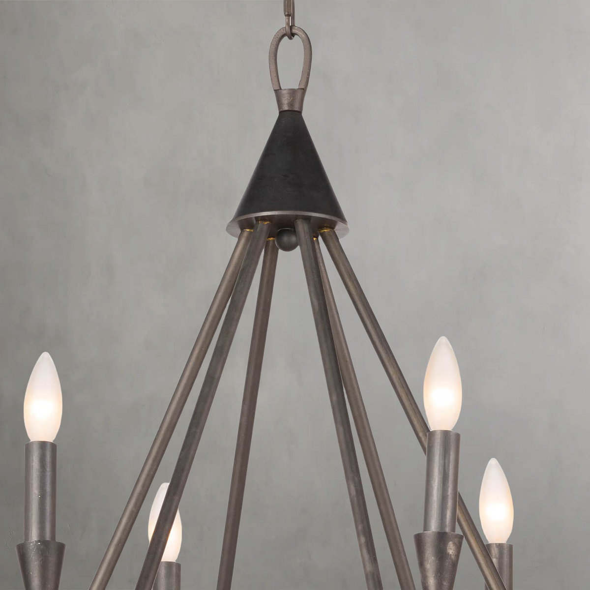 Zinnelle Chandelier, steel in blackened steel - view 5